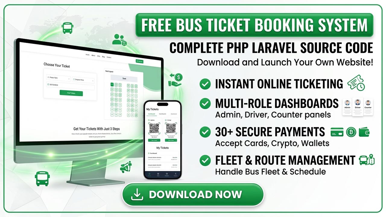 Ready-to-Launch Bus Ticketing Platform – Free Source Code