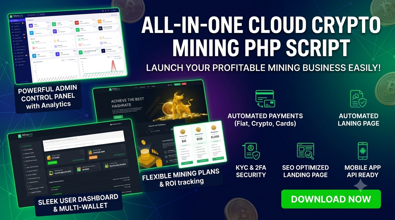 Launch Your Profitable Cloud Crypto Mining Business Today – Complete PHP Script