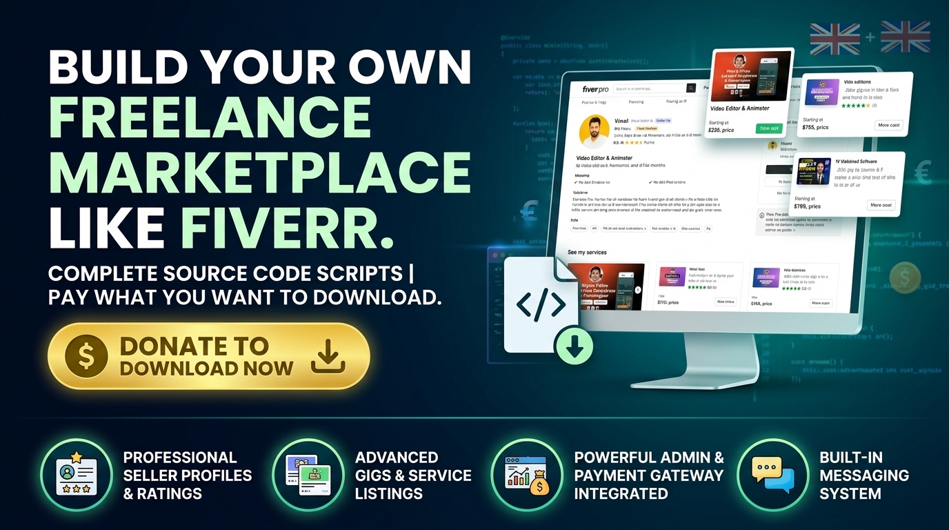 Full-Stack Fiverr Clone Source Code – Complete Freelance Marketplace System