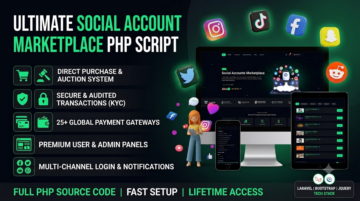 Complete Social Media Account Buying & Selling Platform