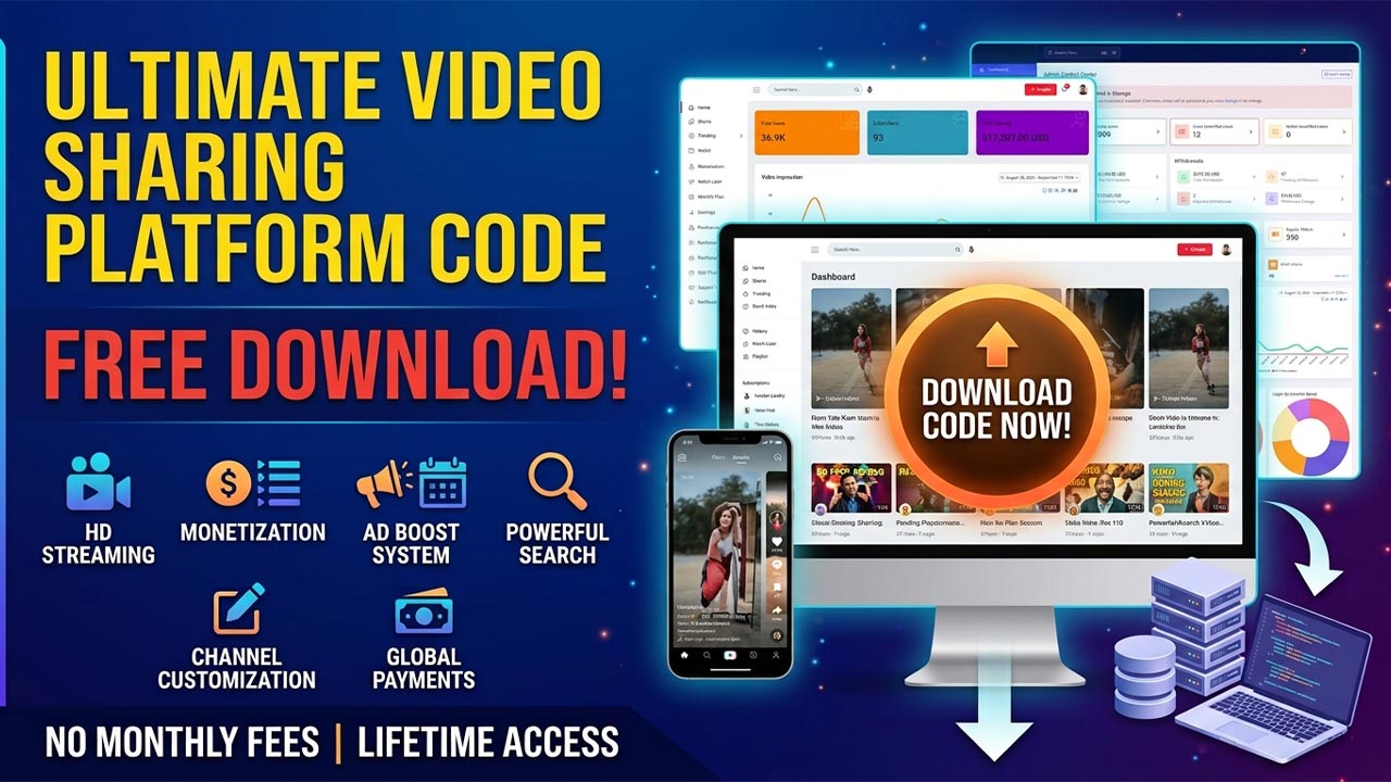 Ultimate Video Platform Script with Reels, Ad Boost & Global Payments