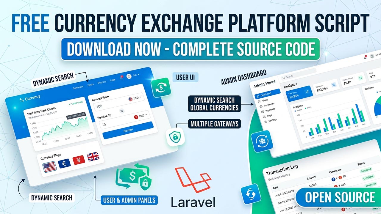 Modern Currency Exchange Website with Admin and User Panels | DevGive
